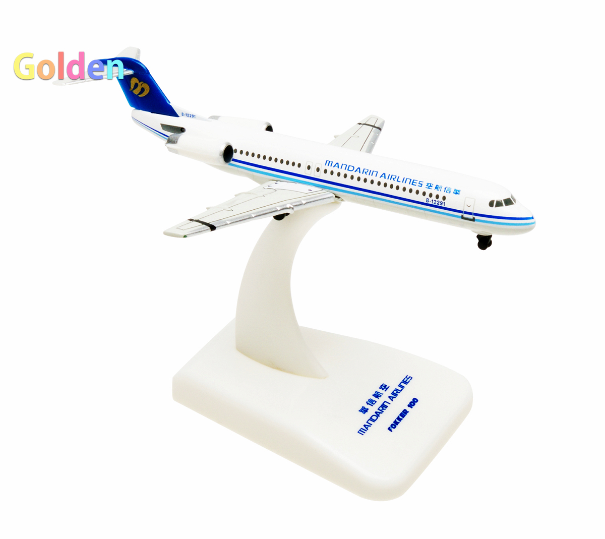 Hogan 1:500 Fokker 100 B-12291 HG9611 Boy Toy Gift Collection Aircraft Model Collection Set Alloy Airplane Model Static Display